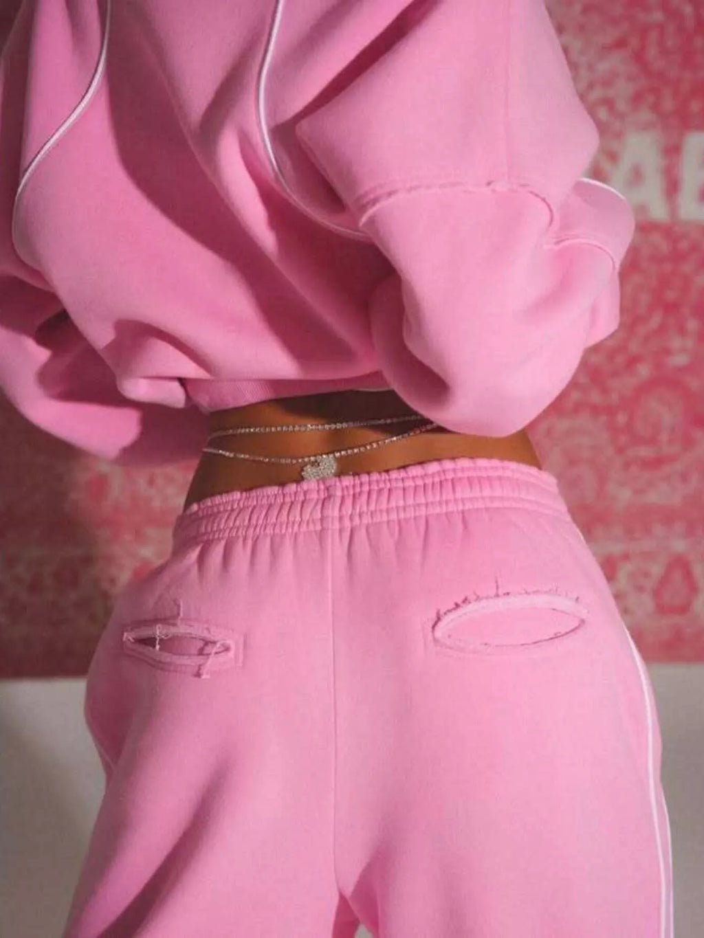 Cropped Zip-up Hoodie Wide-leg Sweatpants Lounge Set (14)