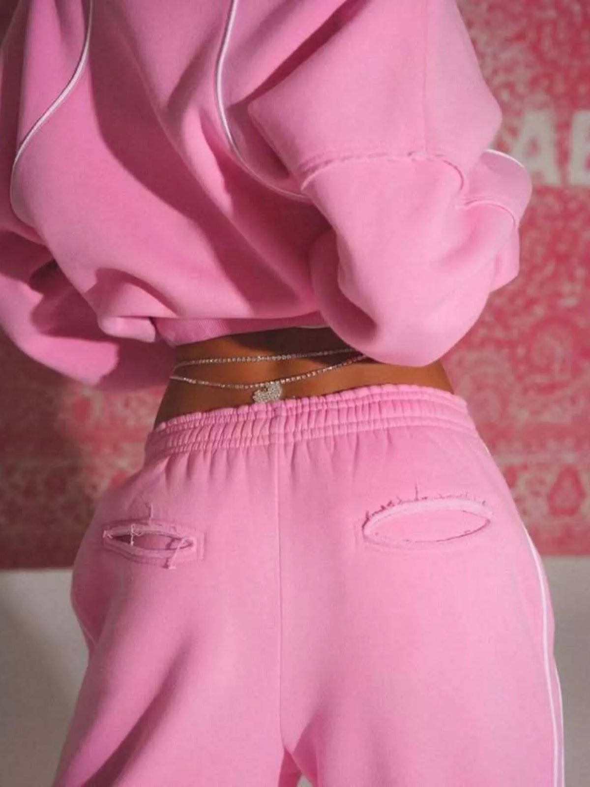 Cropped Zip-up Hoodie Wide-leg Sweatpants Lounge Set (14)