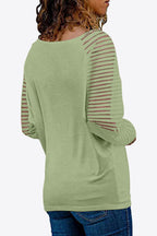 V-neck Long Raglan Sleeve Top (8)