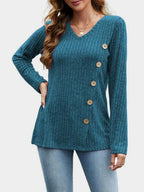 V-neck Long Sleeve T-shirt (22)