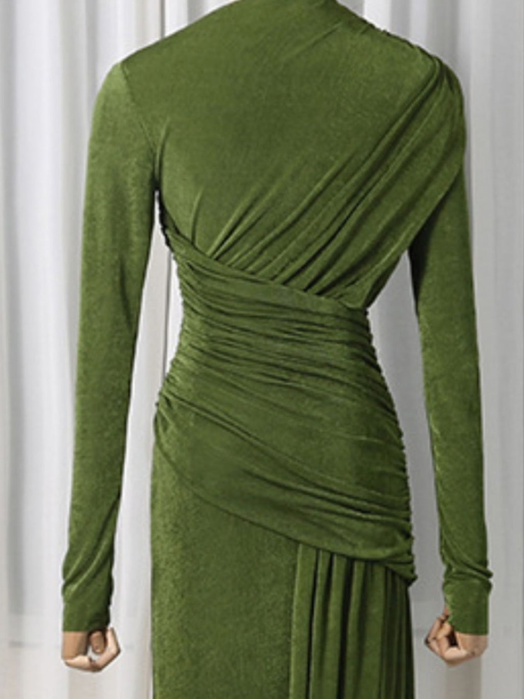 Ruched Long Sleeve Maxi Dress (14)