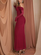 Off-shoulder Ruched Mermaid Maxi Dress (23)