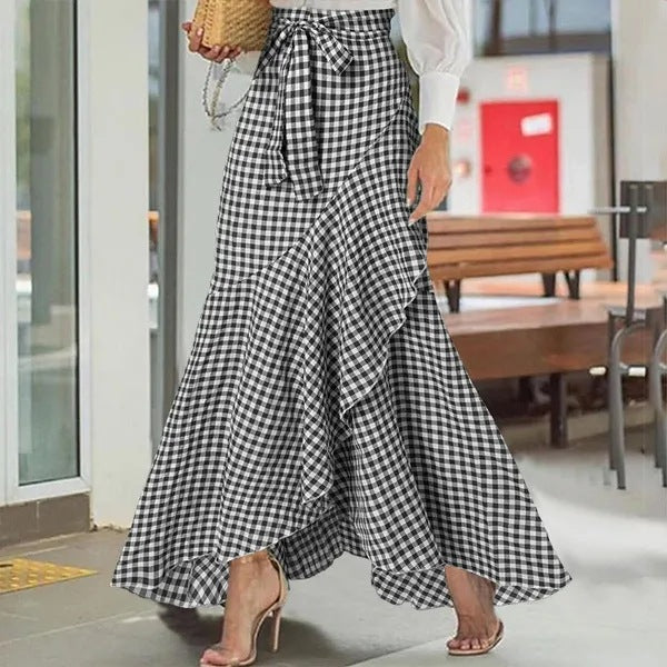 Plaid Mermaid Ruffled Skirt photo 1