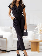 Surplice Cap Sleeve Tie Waist Jumpsuit (5)