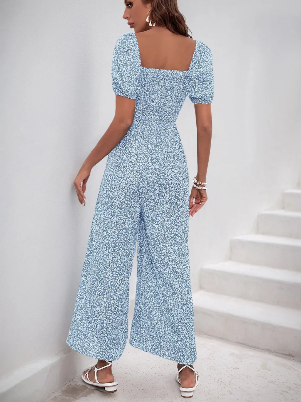 Printed Square Neck Puff Sleeve Jumpsuit (24)
