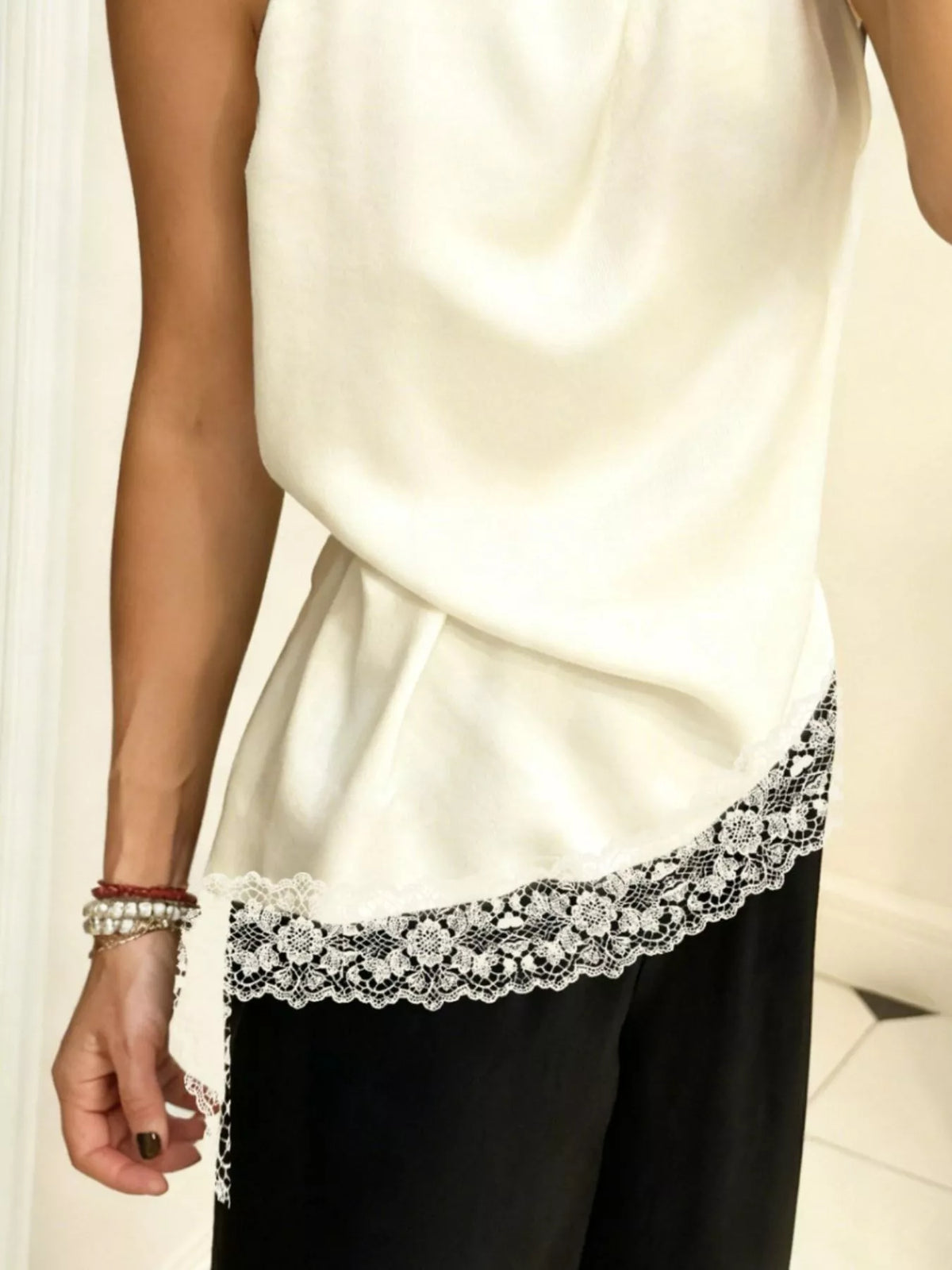 High Neck Lace Trim Cami (14)