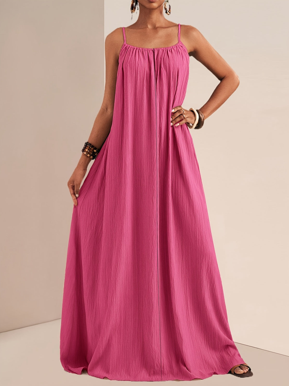 Spaghetti Strap Flowy Maxi Dress (12)
