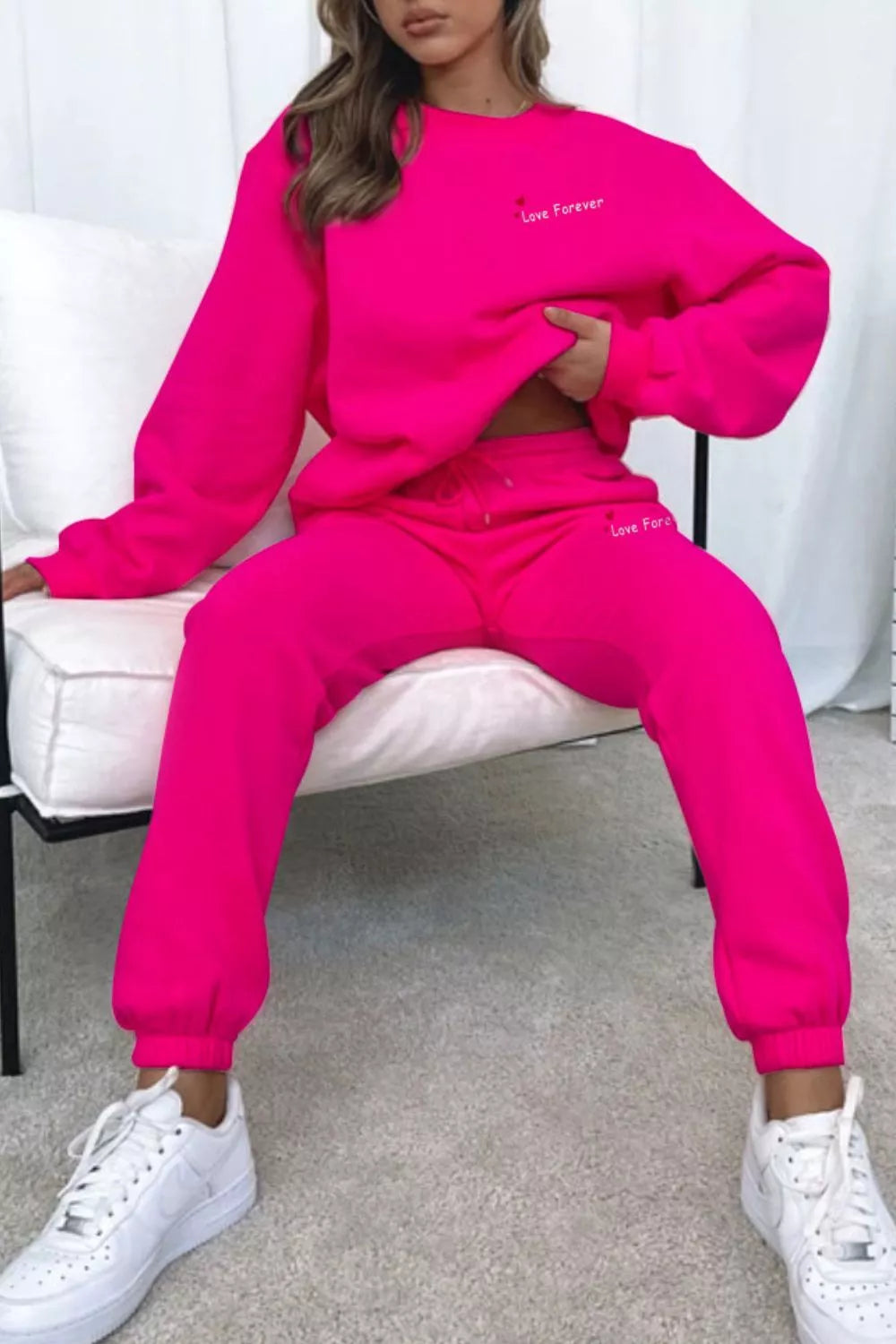 Round Neck Sweatshirt Joggers Set (30)