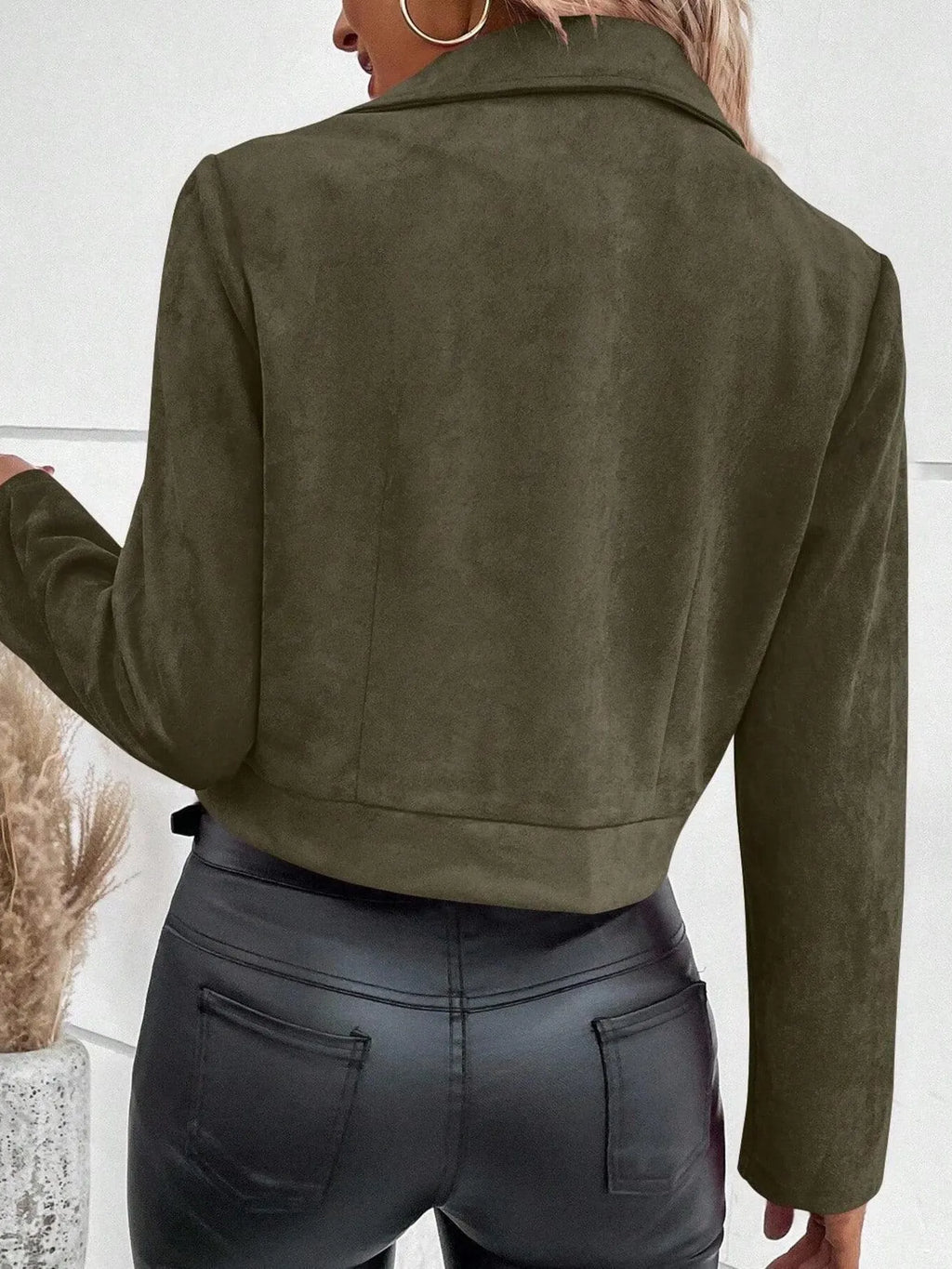 Zip Up Suede Cropped Moto Jacket (23)