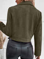Zip Up Suede Cropped Moto Jacket (23)