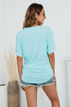 V-neck Side Ruched Tee (18)