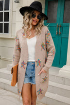 Star Open Front Long Sleeve Cardigan (5)