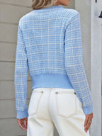 Tweed-style Bow Button-down Cardigan (10)