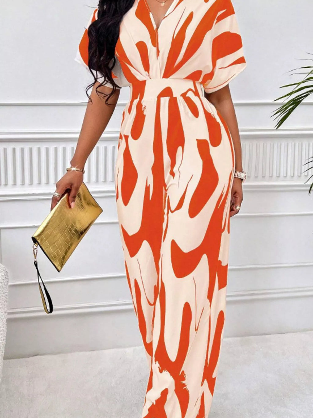 Abstract Print Wide-leg Jumpsuit (14)