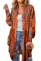 Printed Button Up Long Sleeve Cardigan (19)