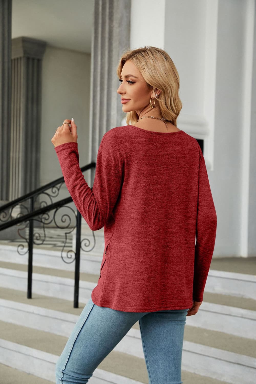 Round Neck Long Sleeve T-shirt (15)