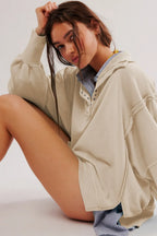 Exposed Seam Side Slit Long Sleeve Sweatshirt (12)