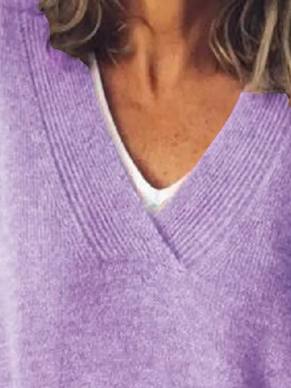 V-neck Dropped Shoulder Sweater (12)
