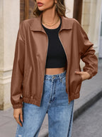 Zip Up Dropped Shoulder Jacket (3)