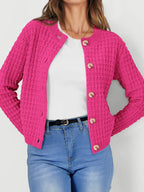 Textured Knit Button-front Cardigan (27)