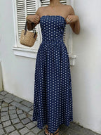 Polka Dot Tube A-line Dress (4)