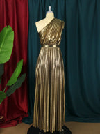 One-shoulder Backless Pleated Skirt High Waist photo 1