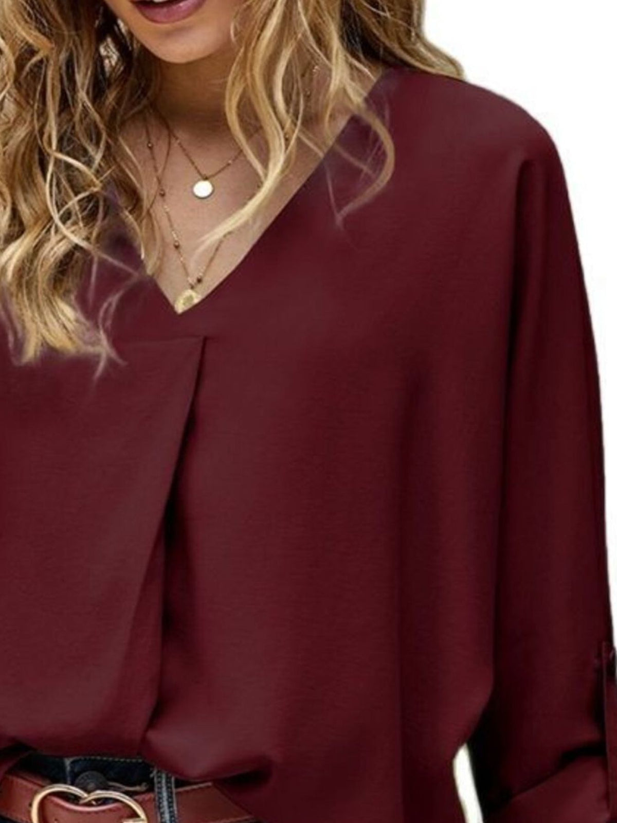 Elegant V-neck Long Sleeve Blouse (12)
