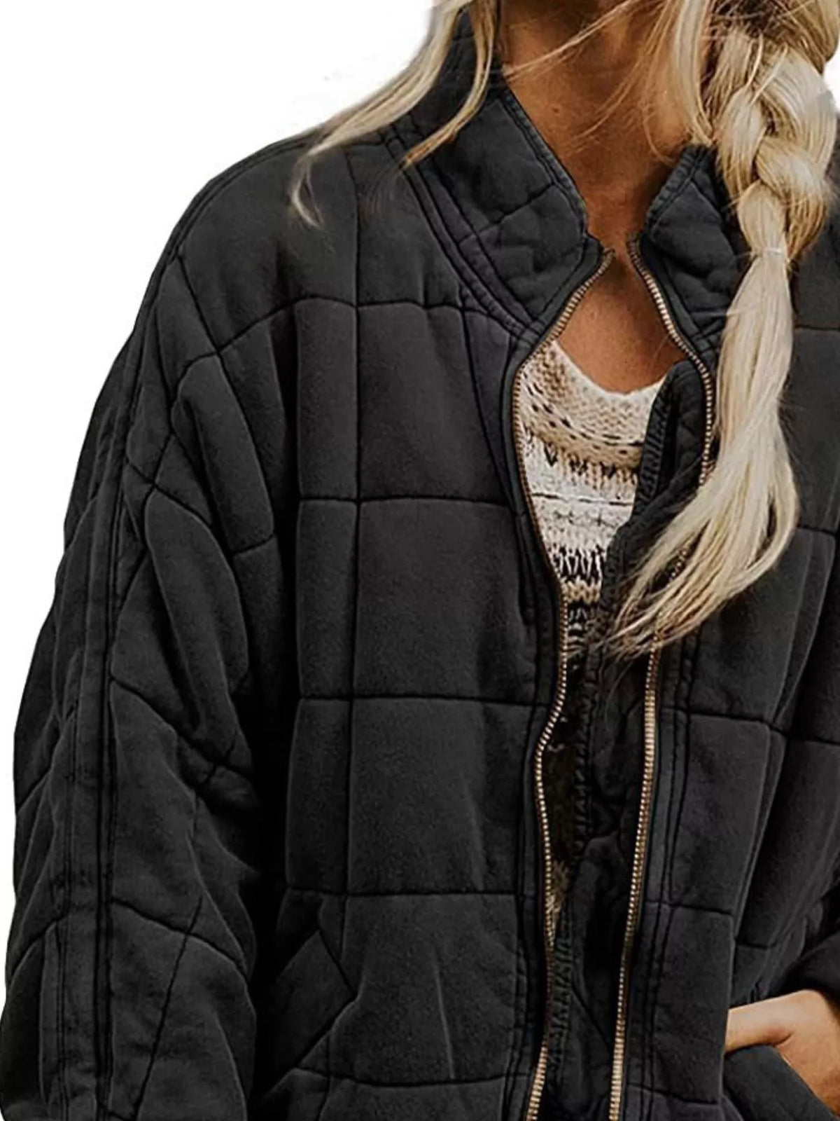 Quilted Zip Up Outerwear (6)