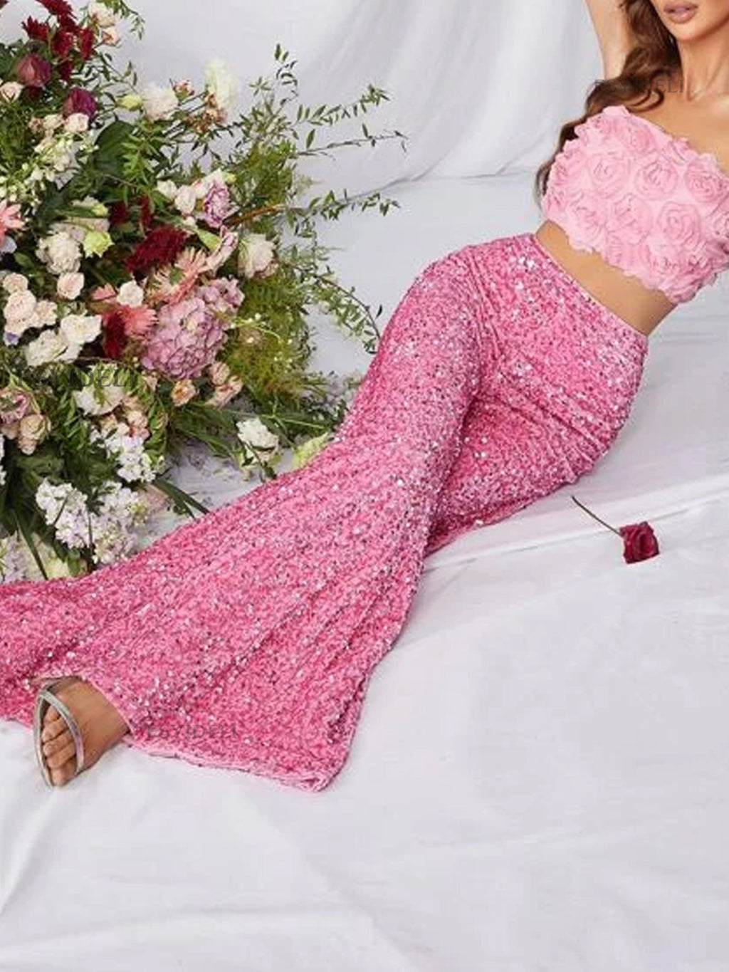 Sequin Embellished Wide Leg Pants (8)