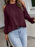 Cold Shoulder Frill Neck Blouse (4)
