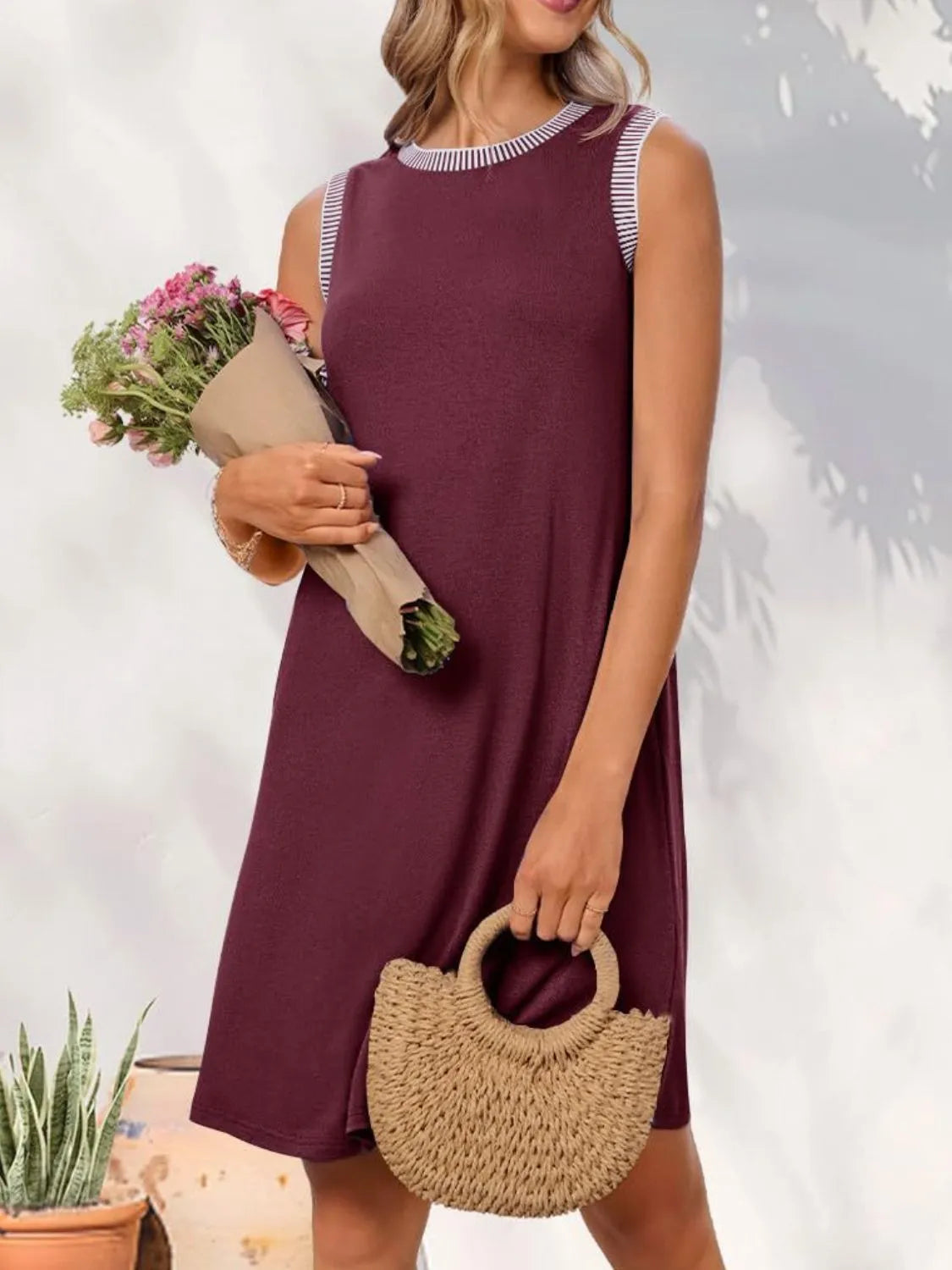 Round Neck Sleeveless Mini Tank Dress (24)