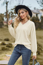V-neck Dropped Shoulder Blouse (8)