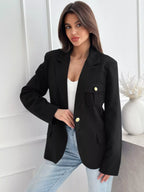 Lapel Collar One Button Blazer (20)