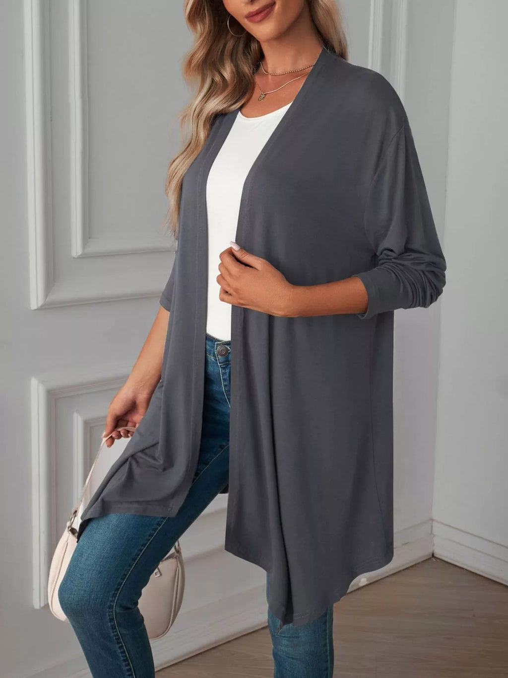 Lightweight Open Front Cardigan (8)