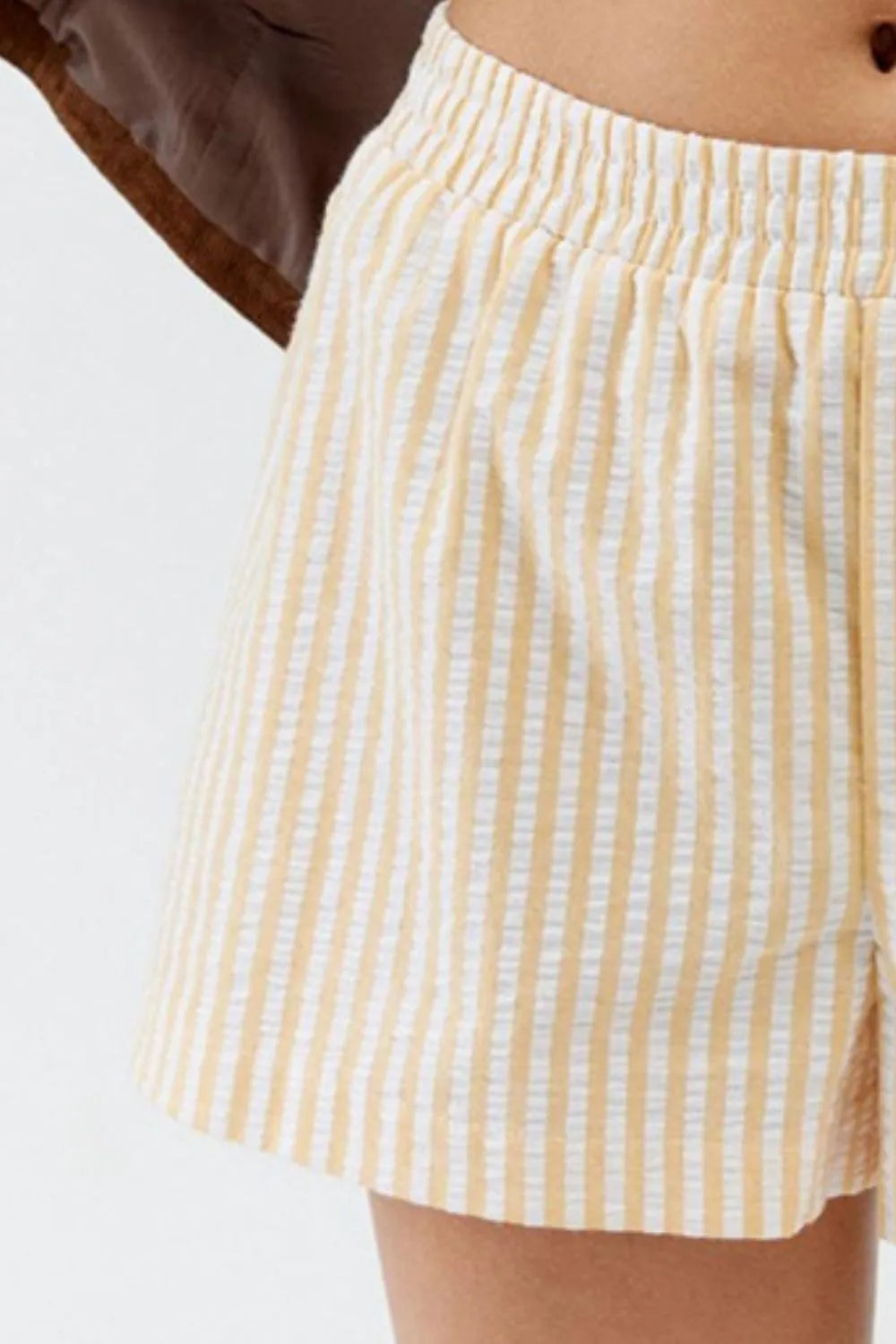 Striped Elastic Waist Shorts (8)