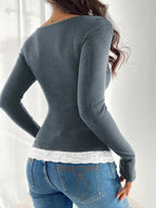 Lace Detail Long Sleeve Ribbed Top (11)