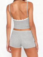 Contrast Trim Cami Shorts Set (24)