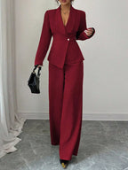 One Button Blazer Pants Set (2)