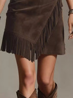 Fringed Wrap Mini Skirt (5)