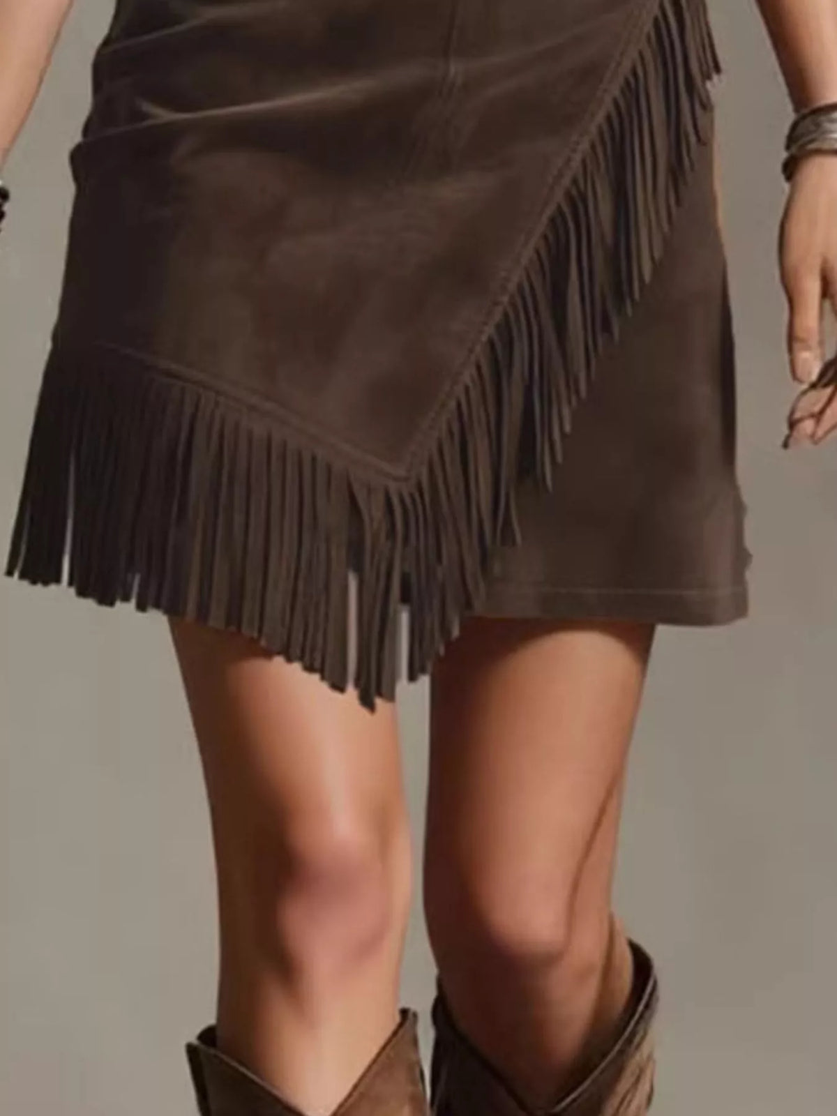 Fringed Wrap Mini Skirt (5)