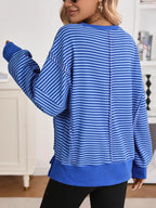Exposed Seam Striped Contrast Sweatshirt (8)