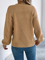 Openwork Round Neck Long Sleeve Sweater (14)