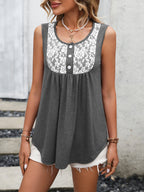 Lace Contrast Scoop Neck Tank (17)