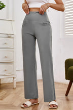 High Waist Wide Leg Pants Pockets (4)