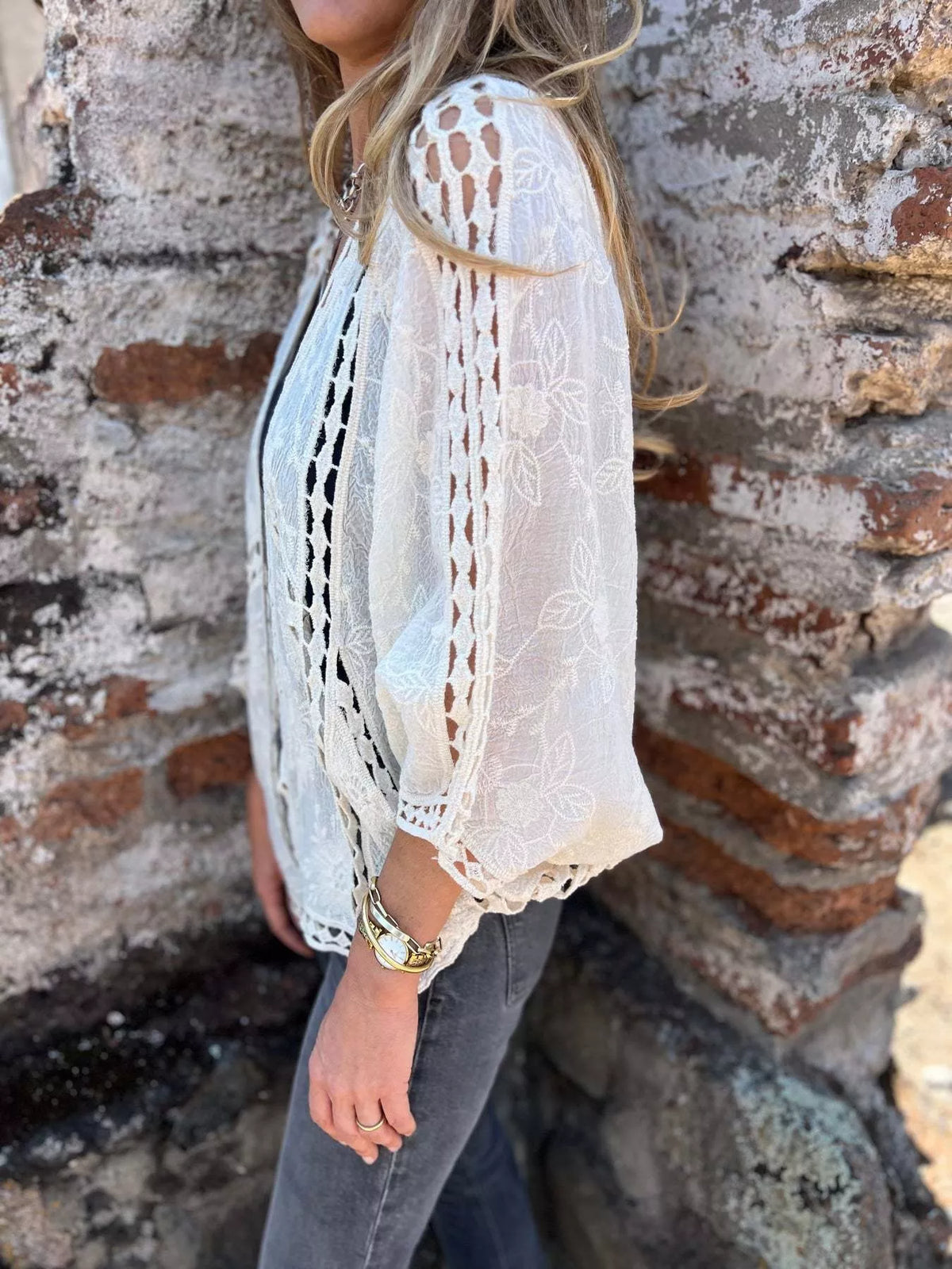 Full Size Embroidered Open Front Cardigan Plus (2)