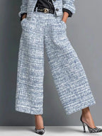 Tweed Cropped Jacket Wide-leg Pants Set (6)