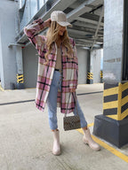 Plaid Collared Neck Longline Shirt (4)