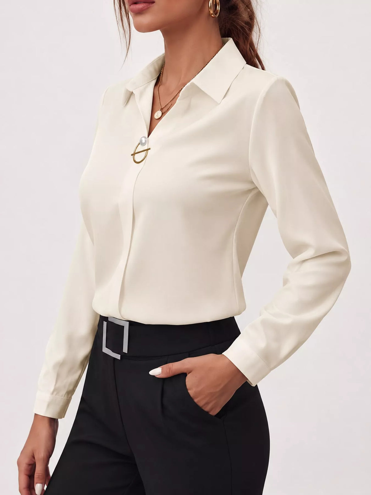 Long Sleeve Satin Blouse (55)