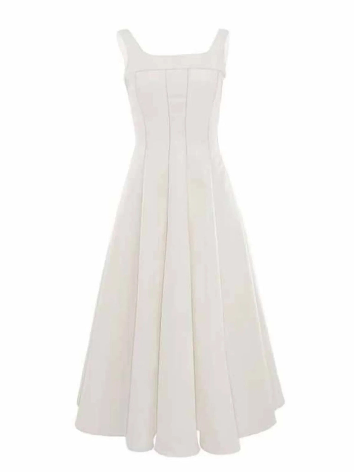 A-line Silhouette Midi Sleeveless Dress (3)