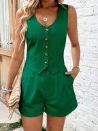 Scoop Neck Sleeveless Top Shorts Set (9)